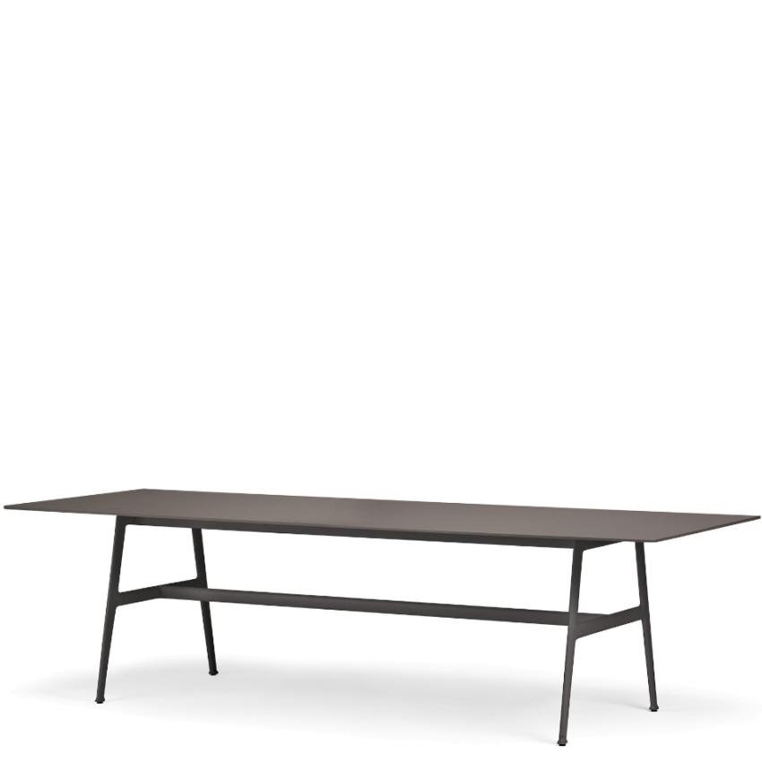 SEAX -Садовый стол / обеденный стол 100 × 280см рама черный, пластина из минерального композита эбеновое дерево
 от  dedon