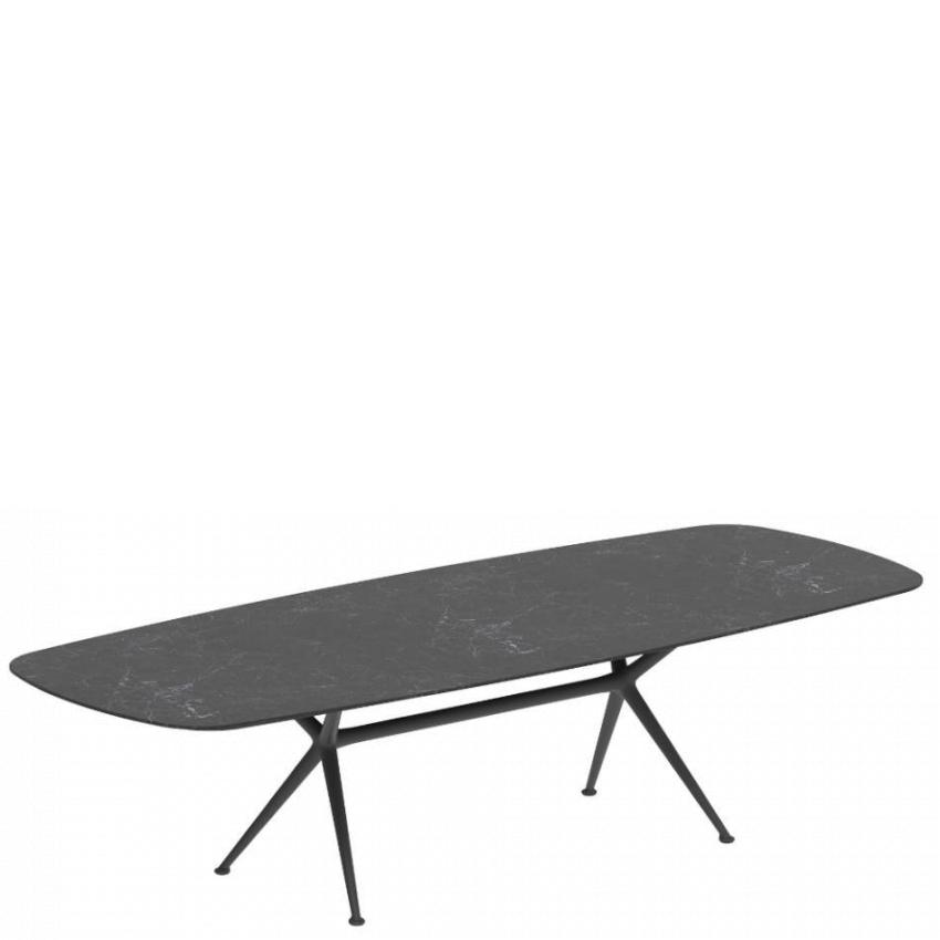 EXES -Садовый стол / обеденный стол овал 120 × 300см, алюминиевая рама, столешница из тика или керамики
 от  royal botania