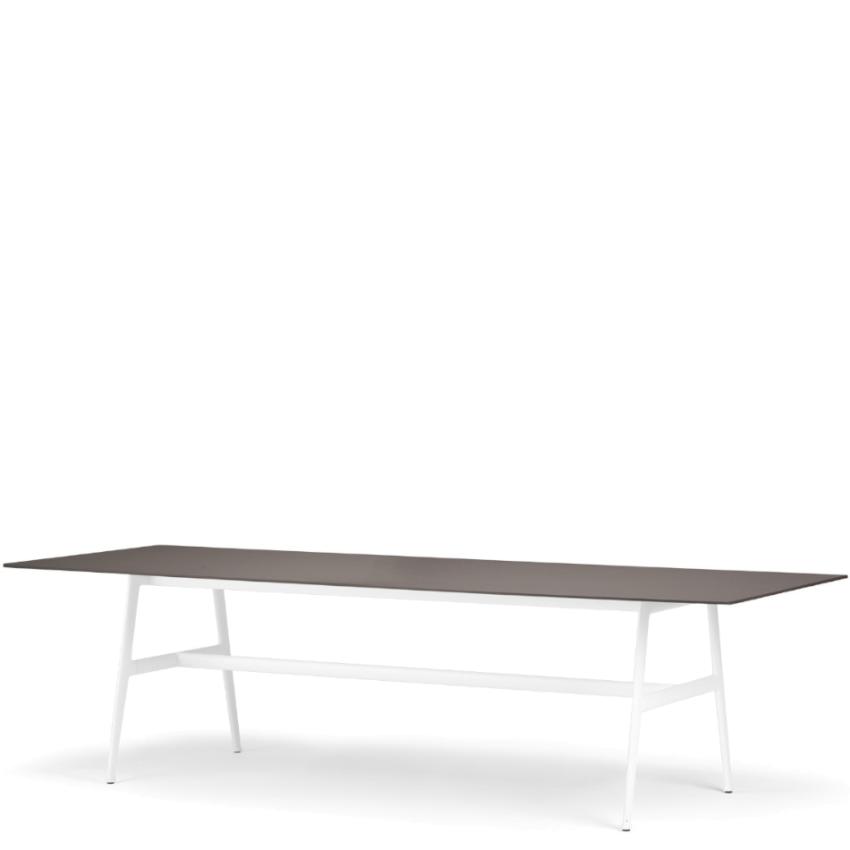 SEAX -Садовый стол / обеденный стол 100 × 280см, рамка белый, тарелка из минерального композита эбеновое дерево
 от  dedon
