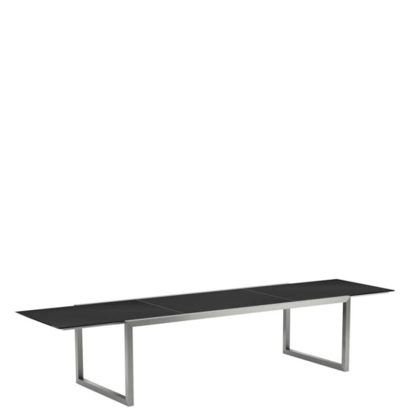 NINIX -Садовый раздвижной стол 240-360 × 100 керамика черная нержавеющая сталь
 от  royal botania