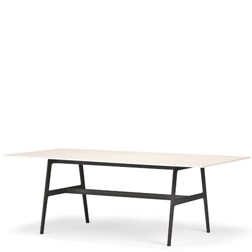 SEAX -Садовый стол / обеденный стол 100 × 220см рама черный, тарелка минеральный композит белый
 от  dedon