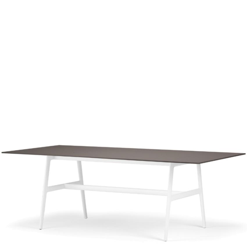 SEAX -Садовый стол / обеденный стол 100 × 220см, рамка белый, тарелка из минерального композита эбеновое дерево
 от  dedon
