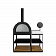 Sideboard zu Outdoor BBQ Wood Oven -Рама из нержавеющей стали антрацитового цвета со столешницей из тикового дерева
 от  röshults