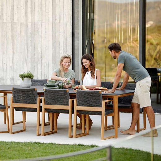 ASPECT -Садовый стол / обеденный стол 210 × 100 рама, тиковая керамическая плита от  cane-line
