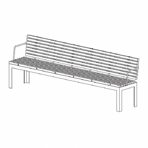 EXTEMPORE -Садовая скамейка со спинкой и подлокотниками разного размера
 от  extremis