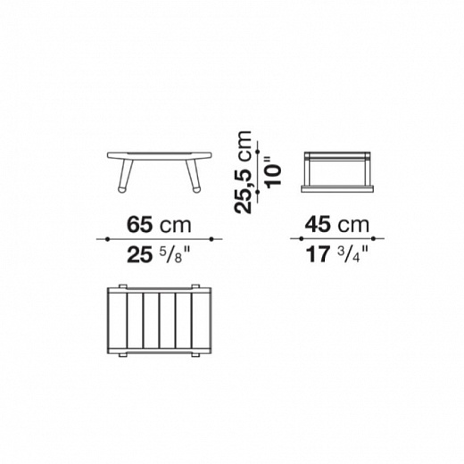 GIO -Приставной столик для улицы / стол для отдыха Ш65 × Г45 × В25,5 см из тика
 от  b&b italia