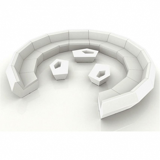 VONDOM FAZ -Угловой модуль для дивана 45 °
 от  beleuchtet weiß