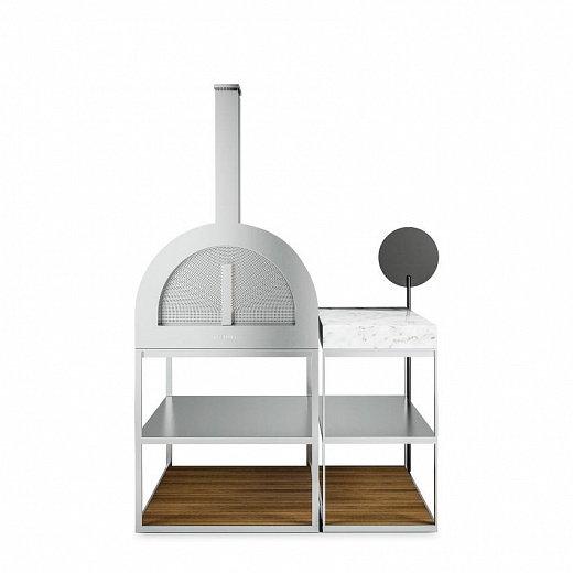 Sideboard zu Outdoor BBQ Wood Oven -Рама из матовой нержавеющей стали с мраморной столешницей
 от  röshults