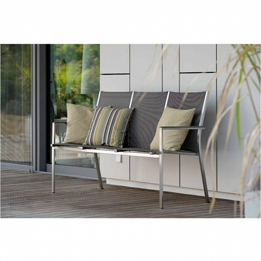 CARDIFF -Садовая скамейка / штабелируемая скамейка, нержавеющая сталь, текстильное покрытие, серебристо-серый
 от  stern