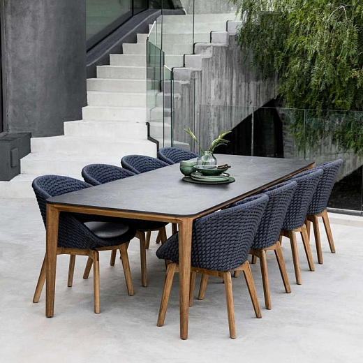 ASPECT -Садовый стол / обеденный стол 210 × 100 рама, тиковая керамическая плита от  cane-line