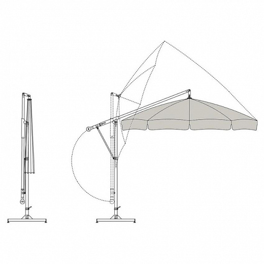 MEZZO -Консольный зонт / консольный зонт Ø250см
 от  may schirmsysteme